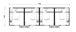 Correa 4 Workers Accommodation Floor Plan